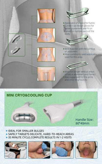 80W Fat Freeze Cryo Weight Loss Machine Cryotherapy Cavitation RF Lipo Laser
