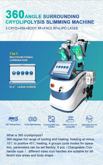 Multi Fat Freeze Cryotherapy Machine Cavitation Lipo Laser For Body Sculpture